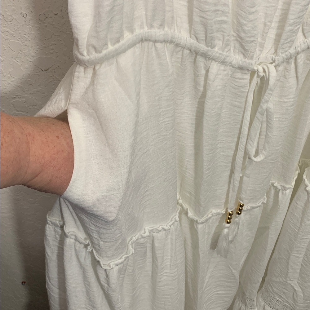 City Chic White Boho Tie-Waist Maxi Dress - Picture 6 of 11